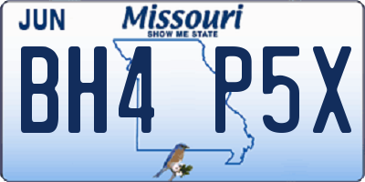 MO license plate BH4P5X