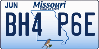 MO license plate BH4P6E