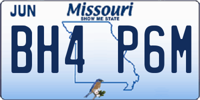 MO license plate BH4P6M