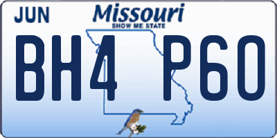MO license plate BH4P6O