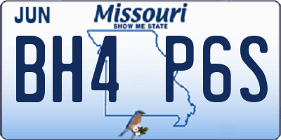 MO license plate BH4P6S