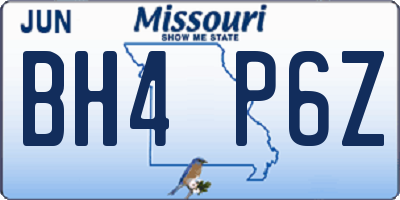 MO license plate BH4P6Z