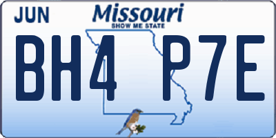 MO license plate BH4P7E