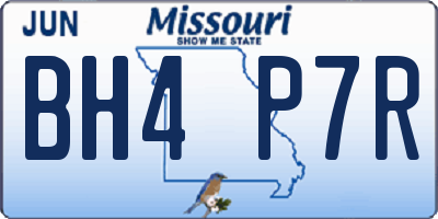MO license plate BH4P7R