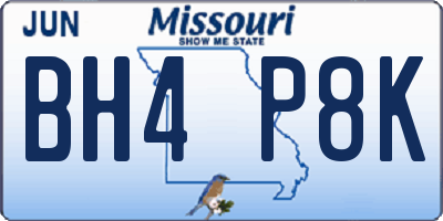 MO license plate BH4P8K