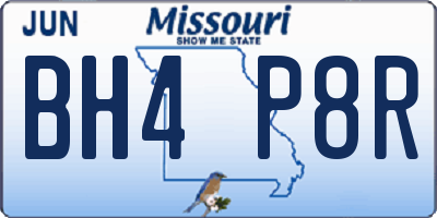MO license plate BH4P8R