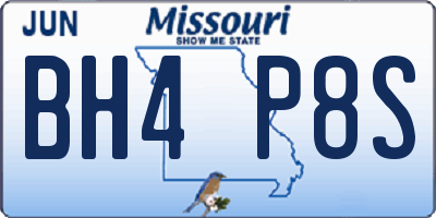 MO license plate BH4P8S