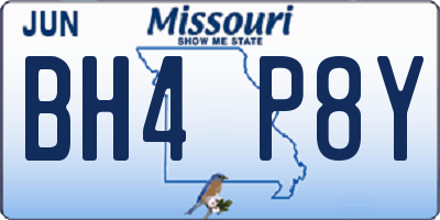 MO license plate BH4P8Y