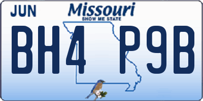 MO license plate BH4P9B