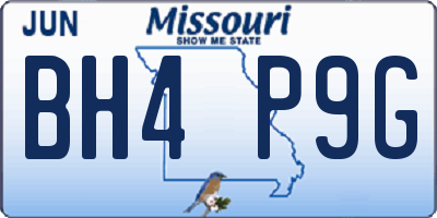 MO license plate BH4P9G