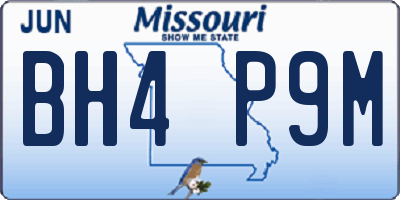 MO license plate BH4P9M