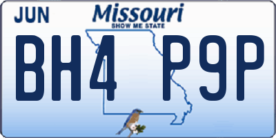 MO license plate BH4P9P