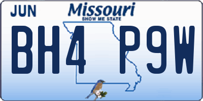 MO license plate BH4P9W