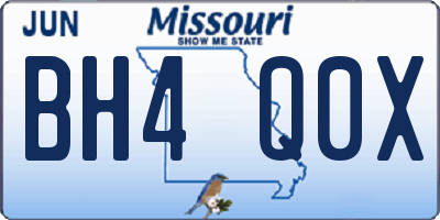MO license plate BH4Q0X