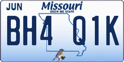 MO license plate BH4Q1K