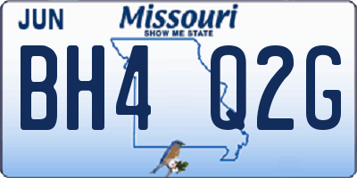 MO license plate BH4Q2G