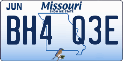 MO license plate BH4Q3E