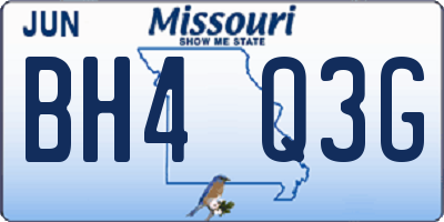 MO license plate BH4Q3G