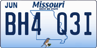 MO license plate BH4Q3I