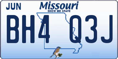MO license plate BH4Q3J