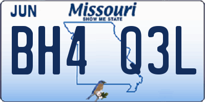 MO license plate BH4Q3L