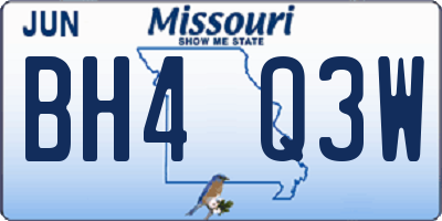 MO license plate BH4Q3W