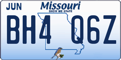 MO license plate BH4Q6Z