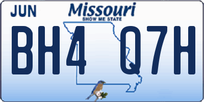 MO license plate BH4Q7H
