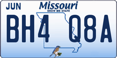 MO license plate BH4Q8A