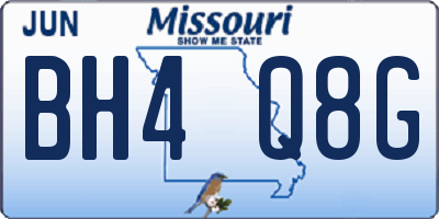 MO license plate BH4Q8G