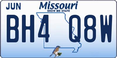 MO license plate BH4Q8W