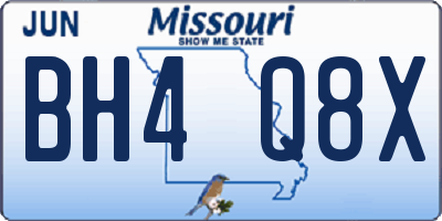 MO license plate BH4Q8X