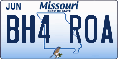 MO license plate BH4R0A
