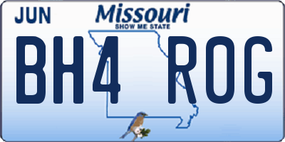 MO license plate BH4R0G