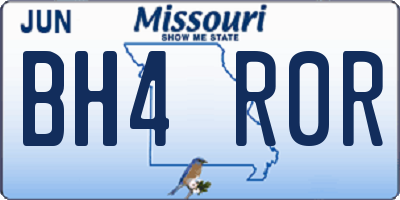 MO license plate BH4R0R
