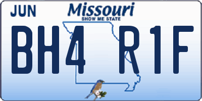 MO license plate BH4R1F