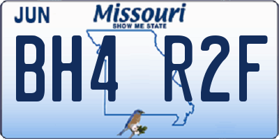 MO license plate BH4R2F