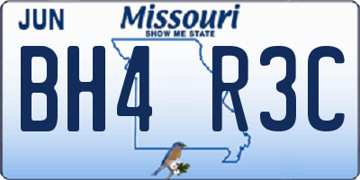 MO license plate BH4R3C