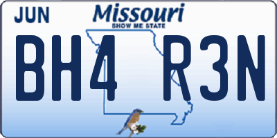 MO license plate BH4R3N