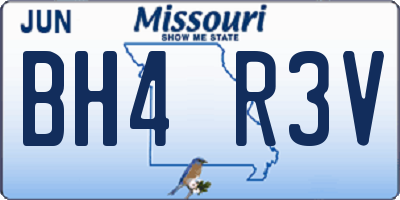MO license plate BH4R3V