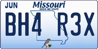 MO license plate BH4R3X