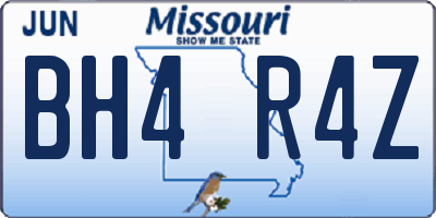 MO license plate BH4R4Z