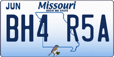 MO license plate BH4R5A