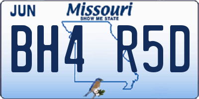 MO license plate BH4R5D