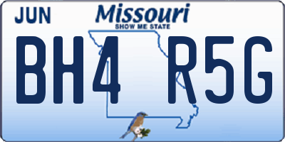 MO license plate BH4R5G