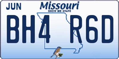 MO license plate BH4R6D