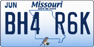MO license plate BH4R6K
