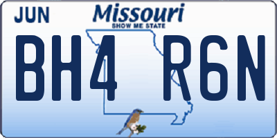 MO license plate BH4R6N