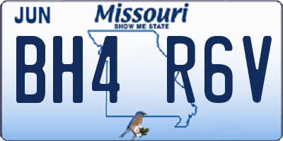 MO license plate BH4R6V