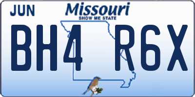 MO license plate BH4R6X